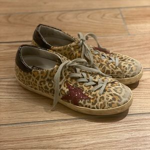 Golden Goose distressed leopard sneakers